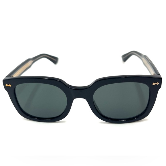 GUCCI Pre-owned Sunglasses Black Gold Frame Gray Lens - Picture 3 of 7